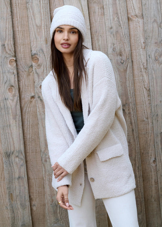 Cozy Chic Notched Collar Cardigan