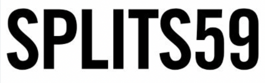Black 'SPLITS59' text on a white background