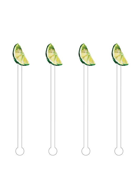 LIME WEDGE ACRYLIC STIR STICKS