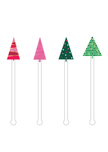 CHRISTMAS DECO TREES ACRYLIC STIR STICKS COMBO
