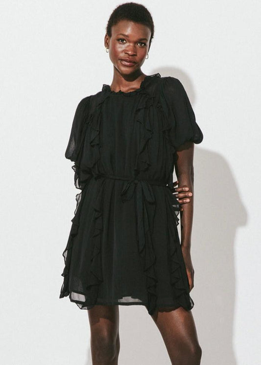 Wallis Solid Chiffon Mini Dress