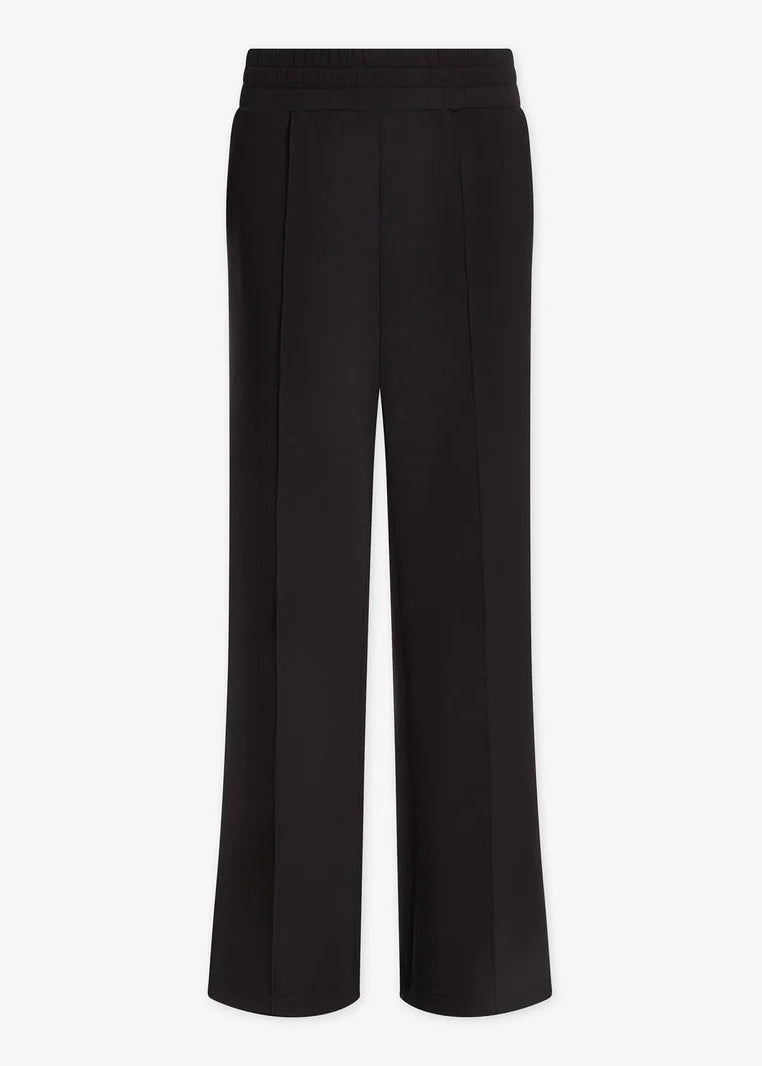 Black wide-leg pants on a white background