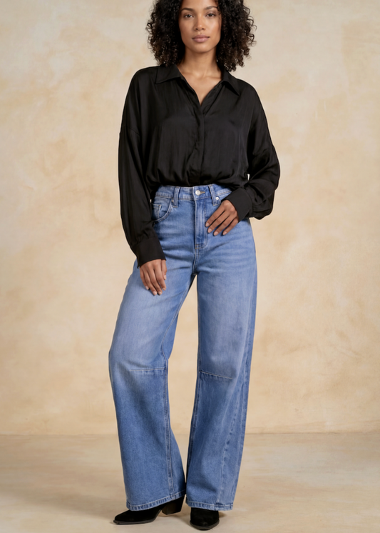 High Rise Barrel Jeans