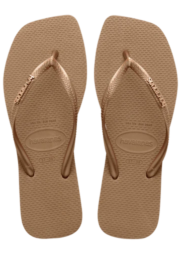 Slim Square Logo Metallic Sandal