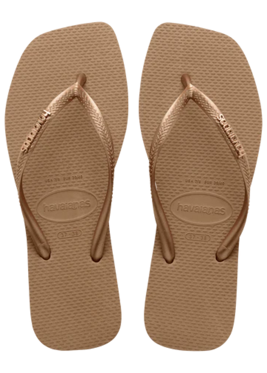 Slim Square Logo Metallic Sandal