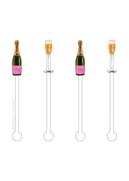 CHAMPAGNE TOAST ACRYLIC STIR STICKS COMBO