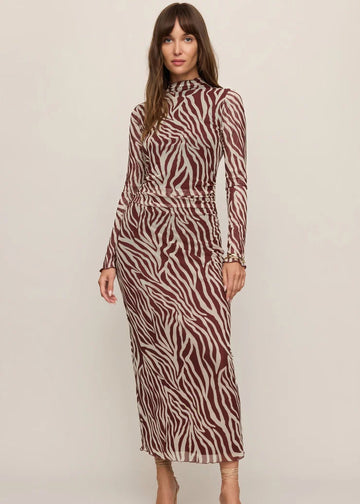 Sevilla Zebra Mesh Midi Dress