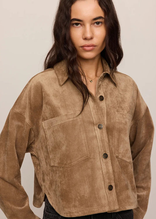 All Day Cropped Suede Jacket
