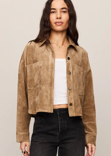 All Day Cropped Suede Jacket