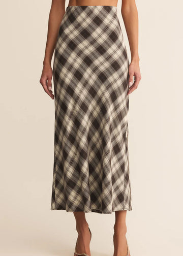 Europa Plaid Midi Skirt