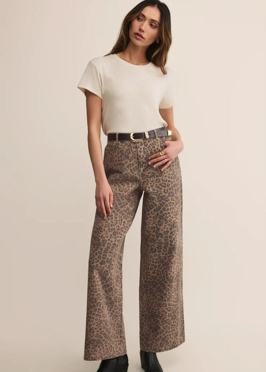 Leopard Denim Pant