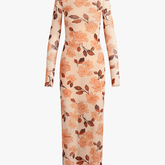 Floral patterned dress on a white background