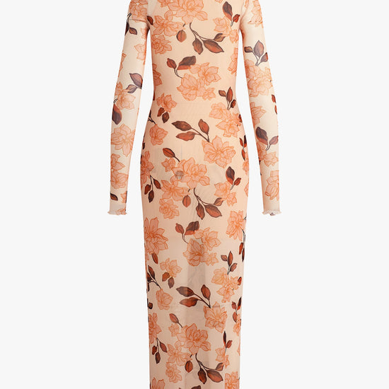 Floral patterned dress on a white background